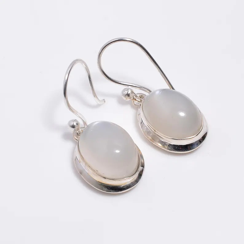 Moonstone Natural Gemstone Handcrafted Drop Earrings