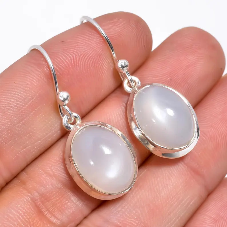 Moonstone Natural Gemstone Handcrafted Drop Earrings