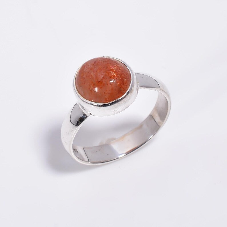 Natural Sunstone Statement Gemstone Handcrafted Ring