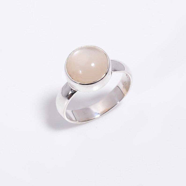 Moonstone Statement Natural Gemstone Handcrafted Ring