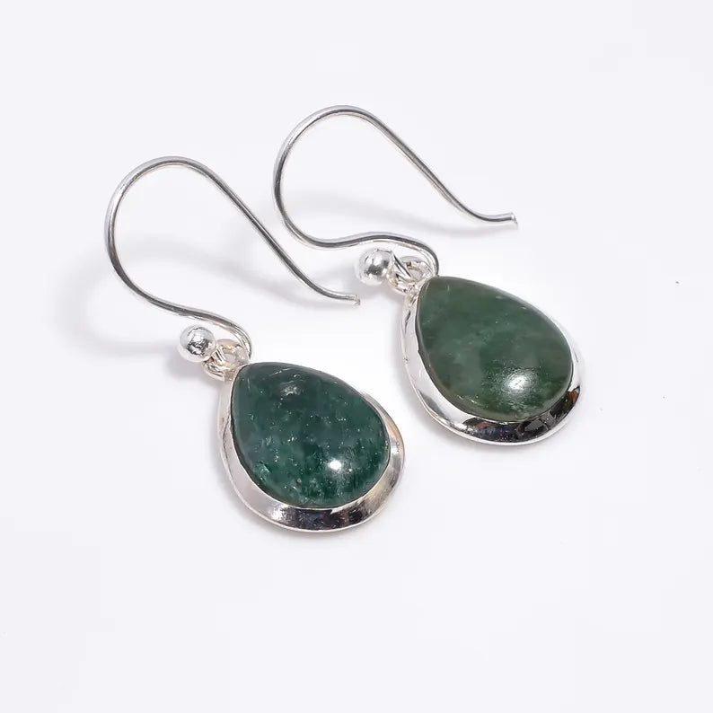 Jade Natural Gemstone Handcrafted Drop Earrings