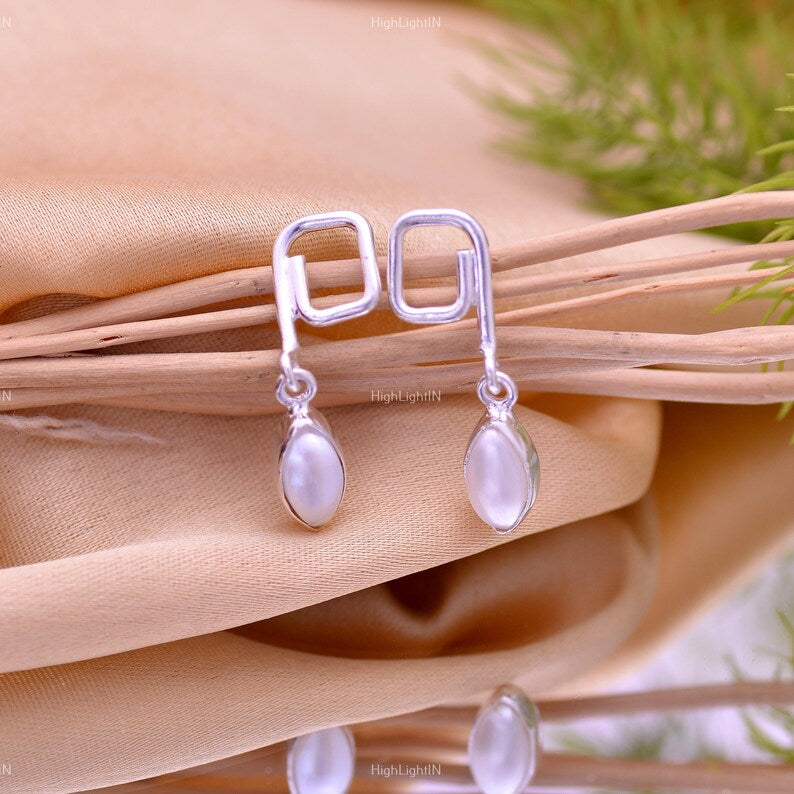 Natural Pearl Handcrafted Minimalist Stud Earrings