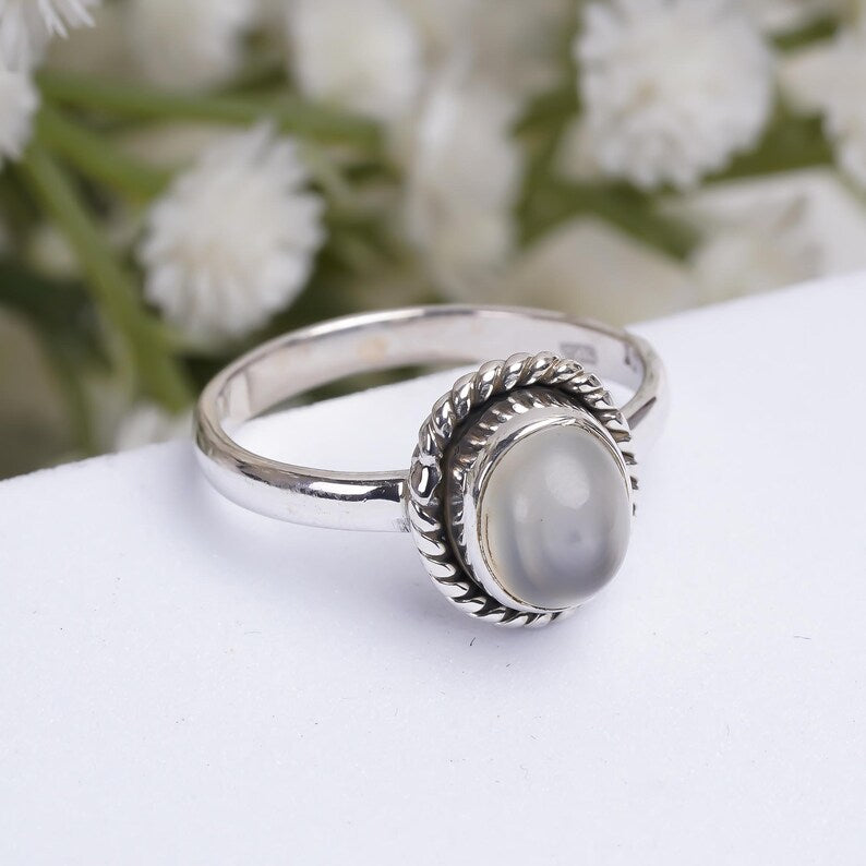 Moonstone Handcrafted Statement Natural Gemstone Ring