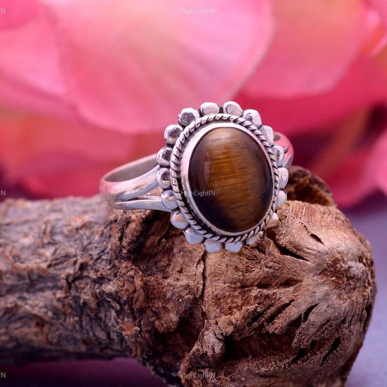 Tiger's Eye Statement Handcrafted Gemstone Ring