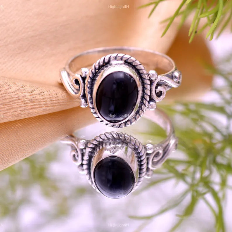 Black Onyx Handcrafted Statement Vintage Ring