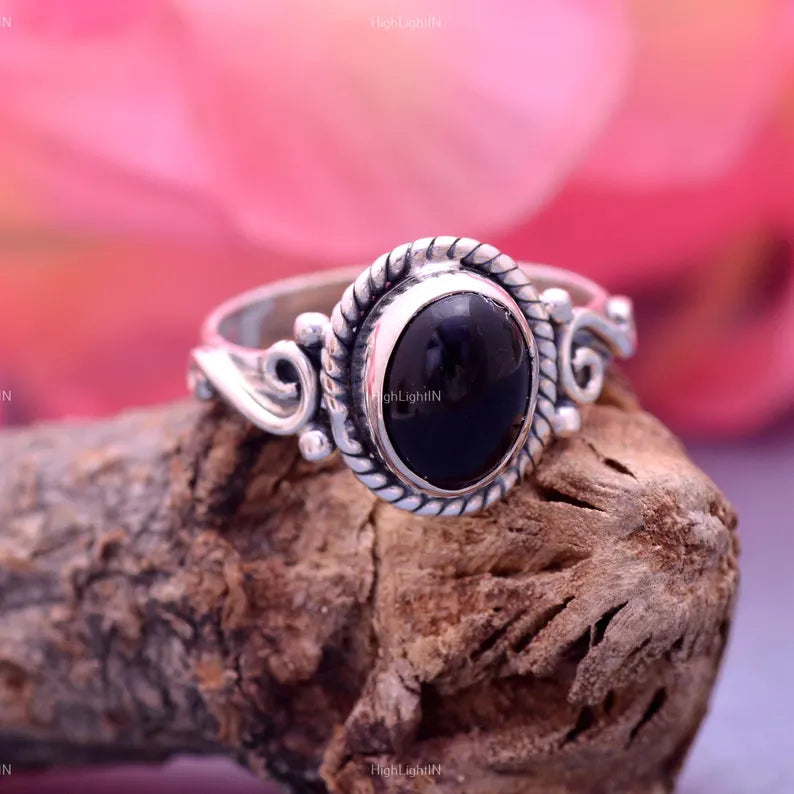 Black Onyx Handcrafted Statement Vintage Ring