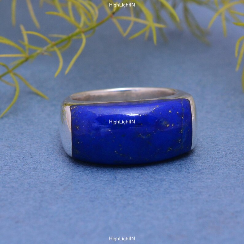 Lapis Lazuli Gemstone Engagement Statement Ring