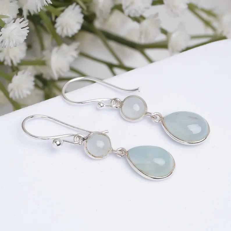 Moonstone Handcrafted Natural Gemstone Drop Earrings