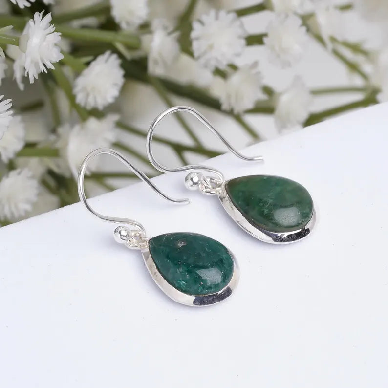 Jade Natural Gemstone Handcrafted Drop Earrings