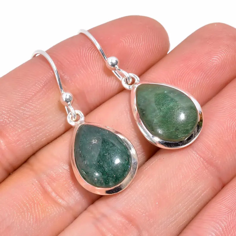 Jade Natural Gemstone Handcrafted Drop Earrings