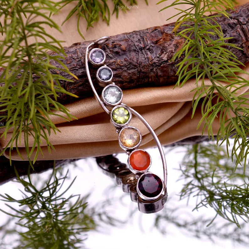 Seven Chakra Healing Infinity Gemstone Pendant