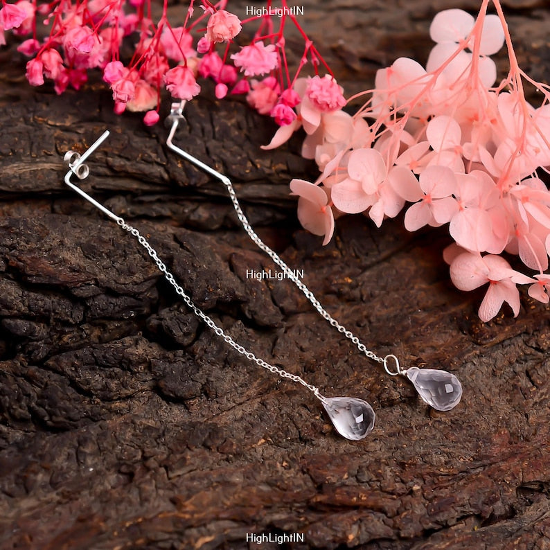 Threader Gemstone Crystal Dangle & Drop Earrings