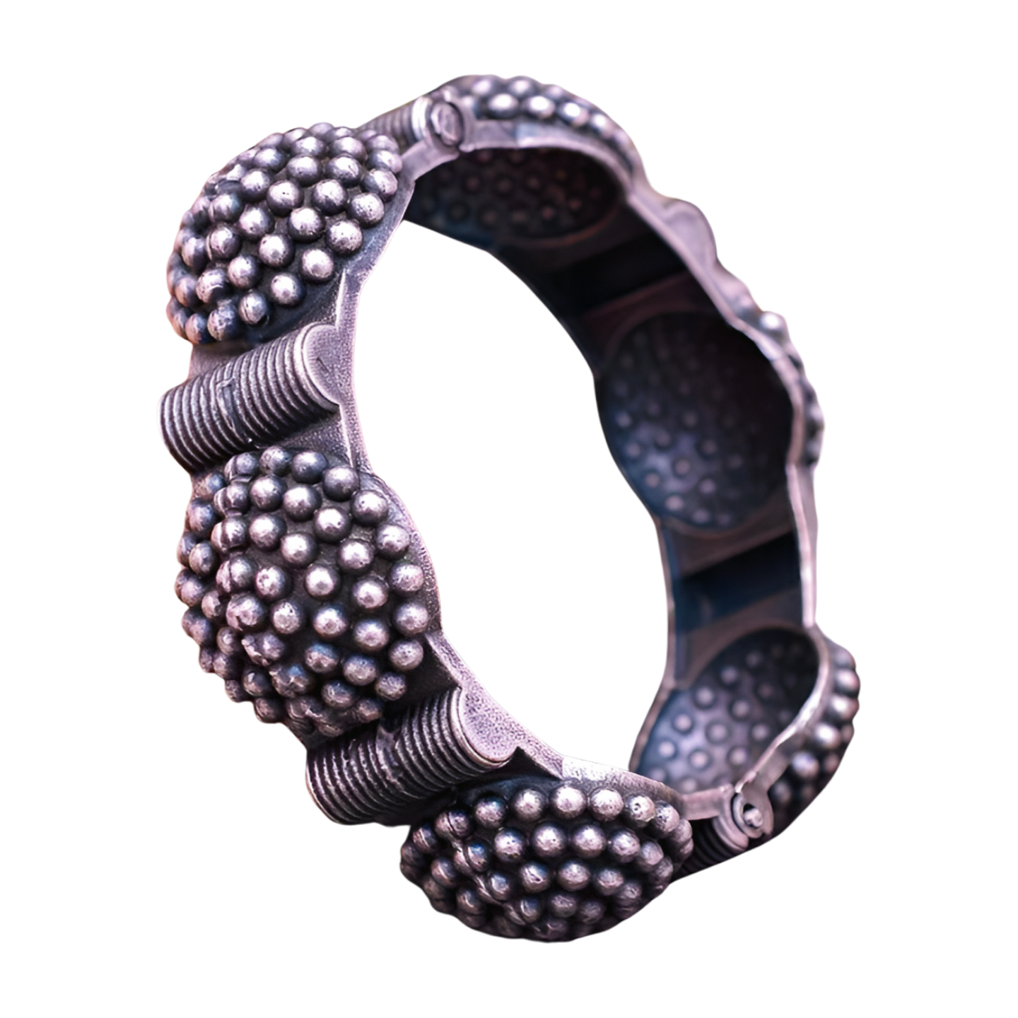 Antique Black Polished German Silver Kada Bangle