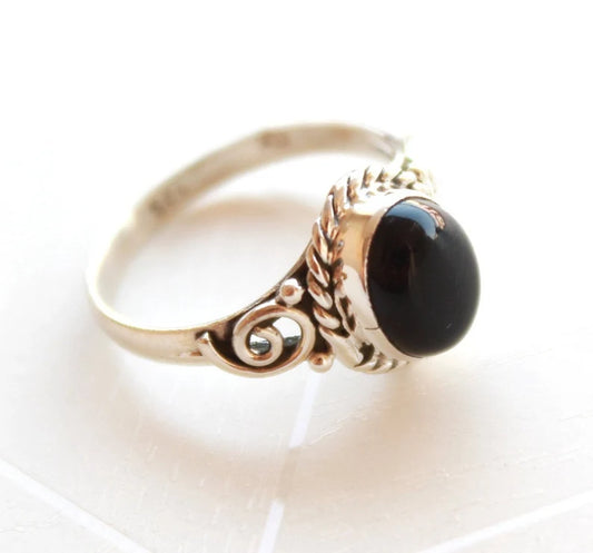 Black Onyx Handcrafted Statement Gemstone Ring