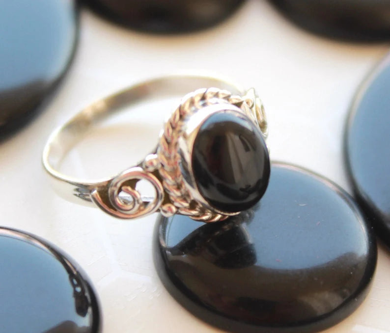 Black Onyx Handcrafted Statement Gemstone Ring