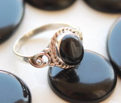 Black Onyx Handcrafted Statement Gemstone Ring
