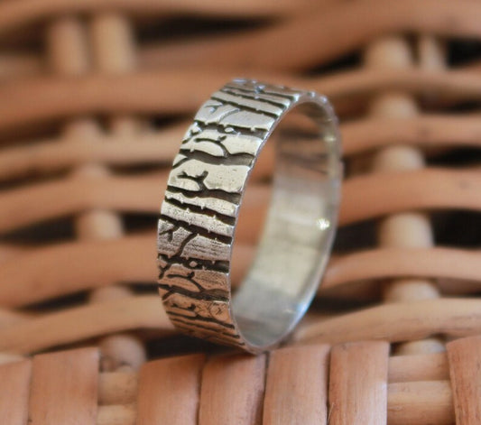 Anti- Anxiety  Plain Tree Handmade Meditation Band Ring