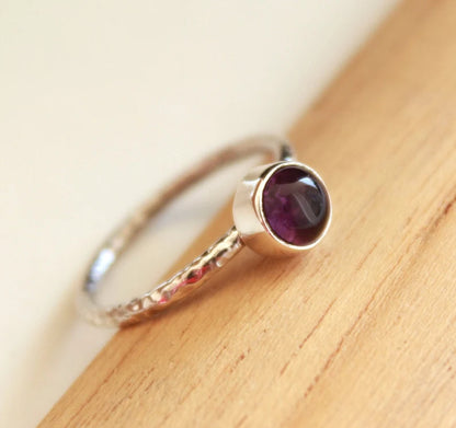 Genuine Amethyst Handcrafted Gemstone Statement Ring