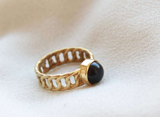 Black Onyx Handmade Gemstone Statement Ring