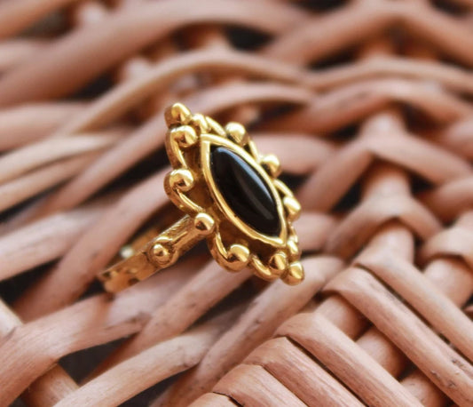 Black Onyx Handcrafted Statement Gemstone Ring