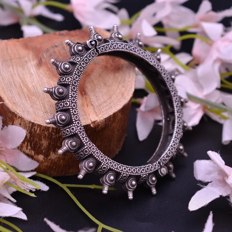 Antique Polished German Silver Vintage Bangle