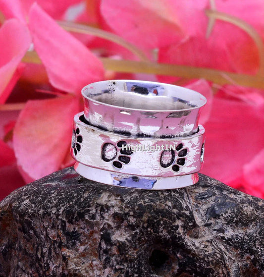Paw Print Spinner Ring