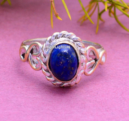 Lapis Lazuli Handcrafted Gemstone Statement Ring