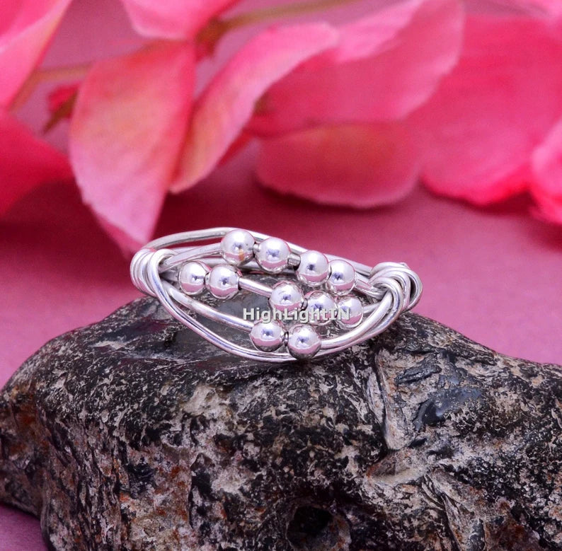 Balls and Wire Antique Looking Statement Handcrafted Ring