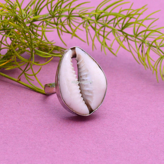 Shell Stone Gemstone Statement Handcrafted Ring