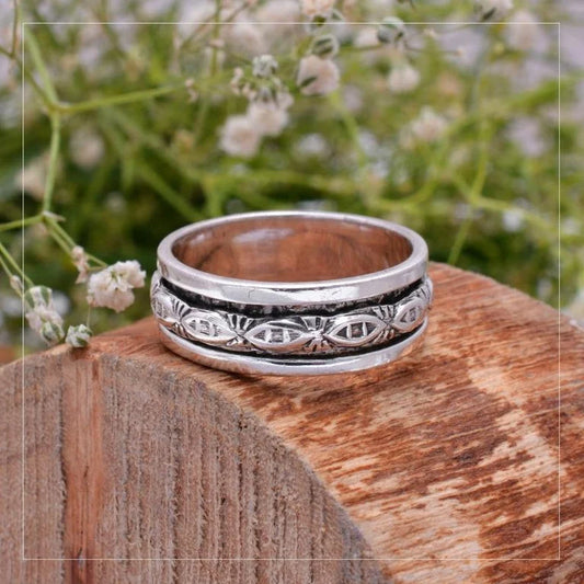 Textured Spinner Fidget Meditation Thumb Ring