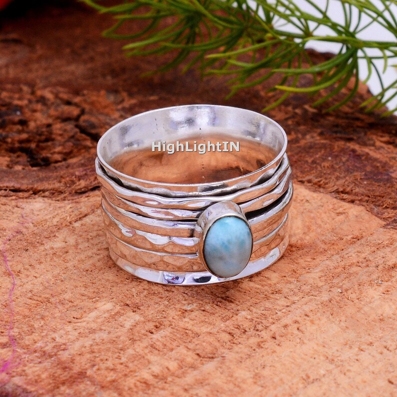 Spinner Promise Larimar Thumb Ring