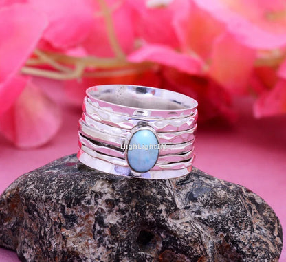 Spinner Promise Larimar Thumb Ring