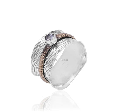 Cubic Zirconia Gemstone Spinner Ring