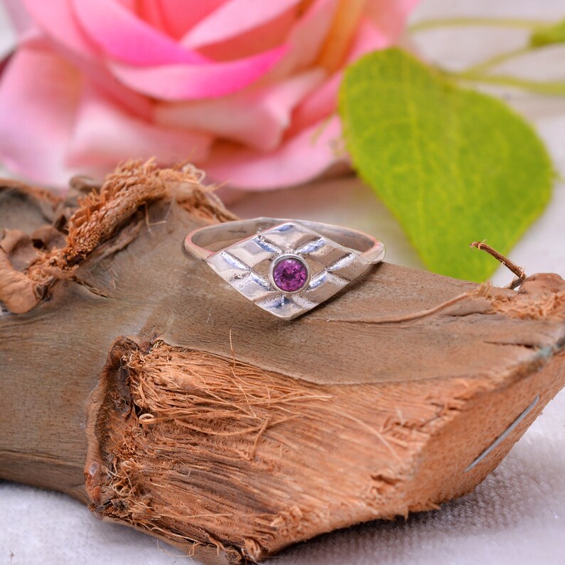 Garnet Handmade Antique Birthstone Statement Ring