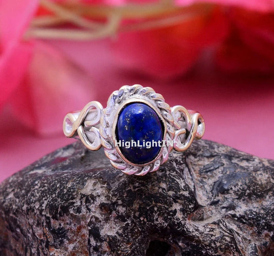 Lapis Lazuli Handcrafted Gemstone Statement Ring