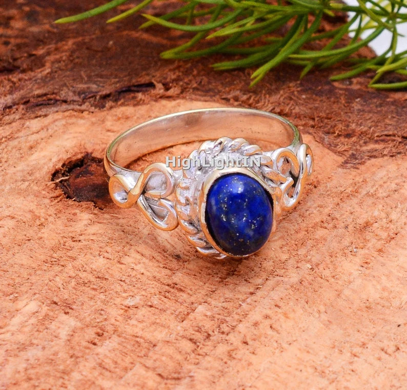 Lapis Lazuli Handcrafted Gemstone Statement Ring