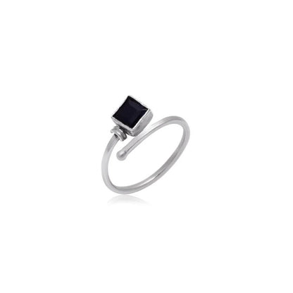 Vintage Adjustable Handcrafted Black Onyx Ring