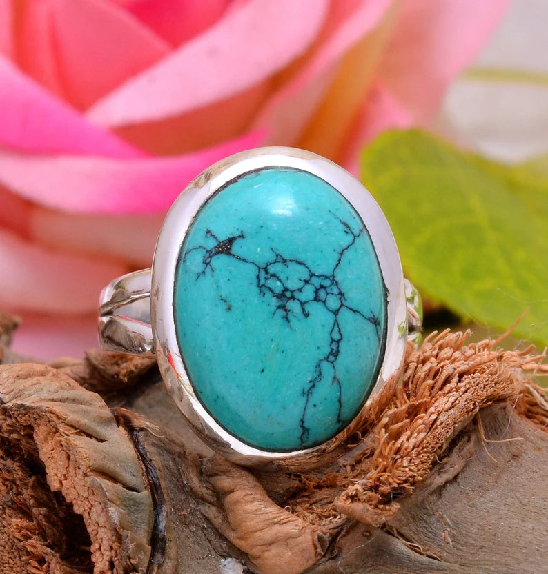 Turquoise Handmade Dainty December Birthstone Ring