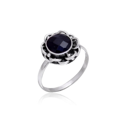 Black Onyx Handmade Antique December Birthstone Ring