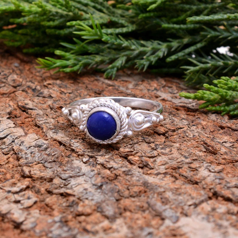 Lapis Lazuli Birthstone Handcrafted Statement Ring