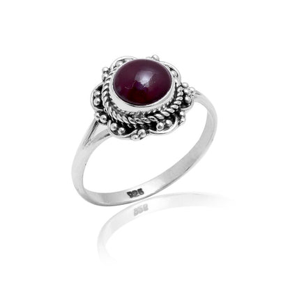 Garnet Gemstone Handcrafted Designer Statement Ring