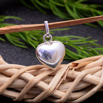 Puffy Heart Vintage 925 Sterling Silver  Pendant