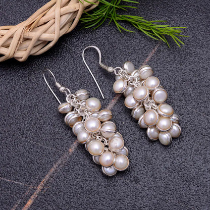 Pearl Bunch Handcrafted Drop Earrings