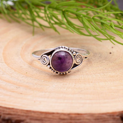 Amethyst February Birthstone Minimalist Handcrafted Ring