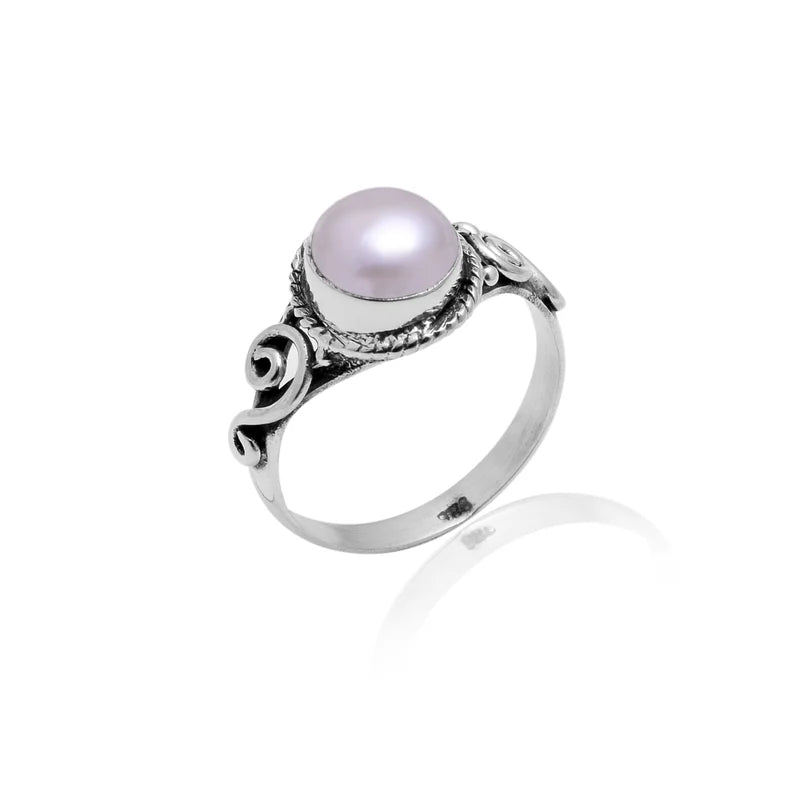 Handcrafted Pearl Gemstone Statement Minimalist Ring