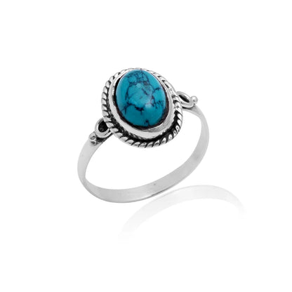 Turquoise Gemstone Handcrafted Statement Birthstone Ring