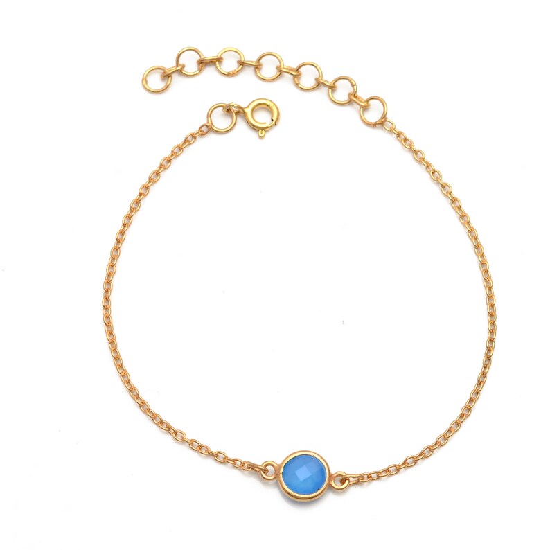 Natural Aquamarine  925 Sterling Silver Bracelet
