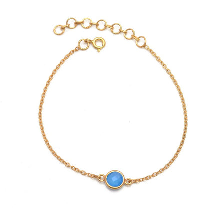Natural Aquamarine  925 Sterling Silver Bracelet