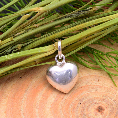 Puffy Heart Vintage 925 Sterling Silver  Pendant