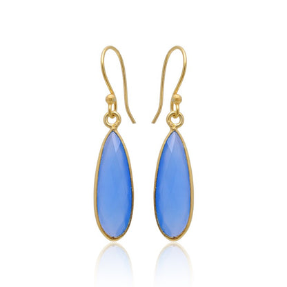 Aquamarine Faceted Gemstone Handcrafted Drop Earrings